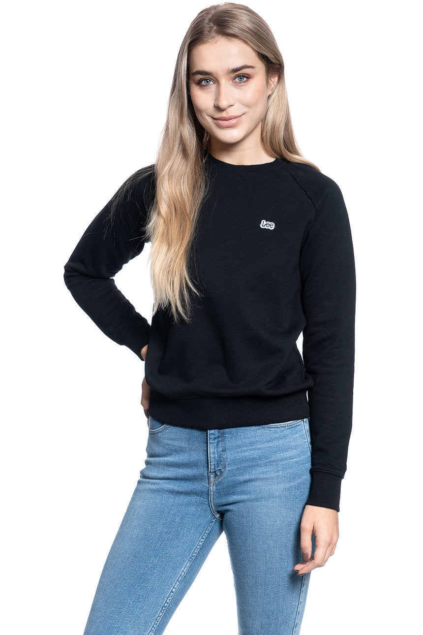 DAMSKA BLUZA BEZ KAPTURA LEE PLAIN CREW NECK SWS BLACK L53RTX01