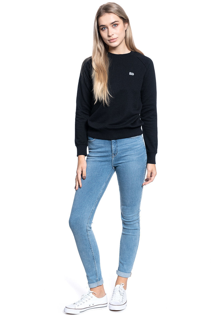 DAMSKA BLUZA BEZ KAPTURA LEE PLAIN CREW NECK SWS BLACK L53RTX01