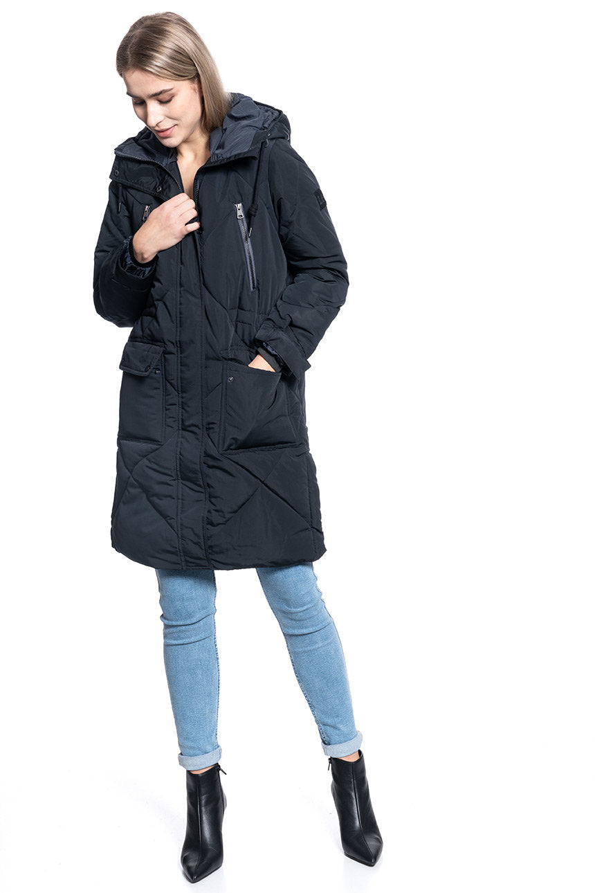 DAMSKA KURTKA ZIMOWA LEE ELONGATED PUFFER BLACK L56FMK01