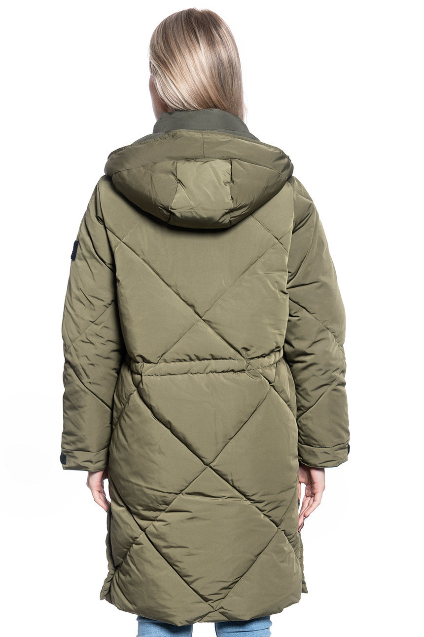 DAMSKA KURTKA ZIMOWA LEE ELONGATED PUFFER OLIVE GREEN L56FMKNX