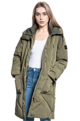 DAMSKA KURTKA ZIMOWA LEE ELONGATED PUFFER OLIVE GREEN L56FMKNX