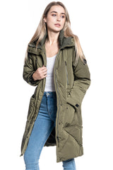 DAMSKA KURTKA ZIMOWA LEE ELONGATED PUFFER OLIVE GREEN L56FMKNX