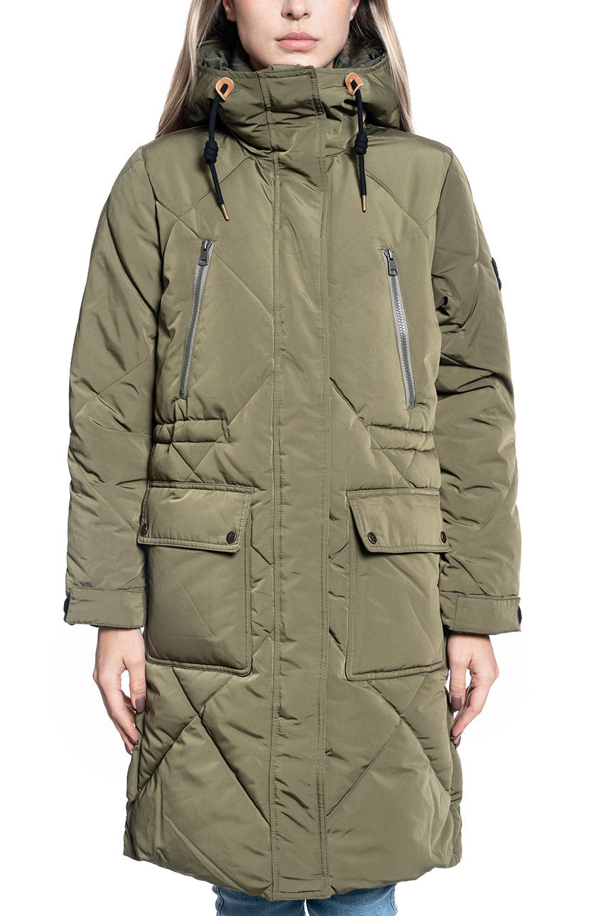 DAMSKA KURTKA ZIMOWA LEE ELONGATED PUFFER OLIVE GREEN L56FMKNX