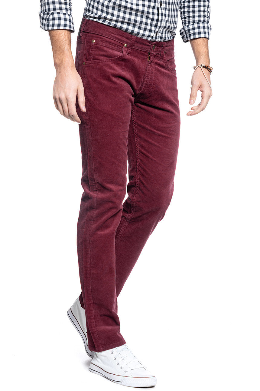 MĘSKIE SPODNIE SZTRUKSOWE LEE DAREN ZIP FLY BURGUNDY L707WJ10