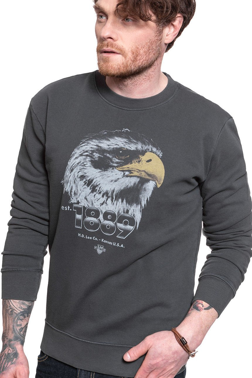 BLUZA LEE EAGLE SWS WASHED BLACK L81CSPON