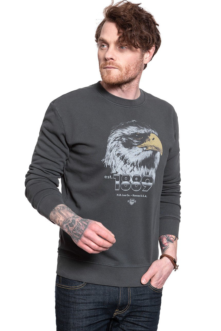 BLUZA LEE EAGLE SWS WASHED BLACK L81CSPON