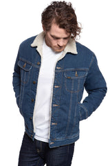 KURTKA JEANSOWA LEE SHERPA JACKET DARK SIDNEY L87ASGQK