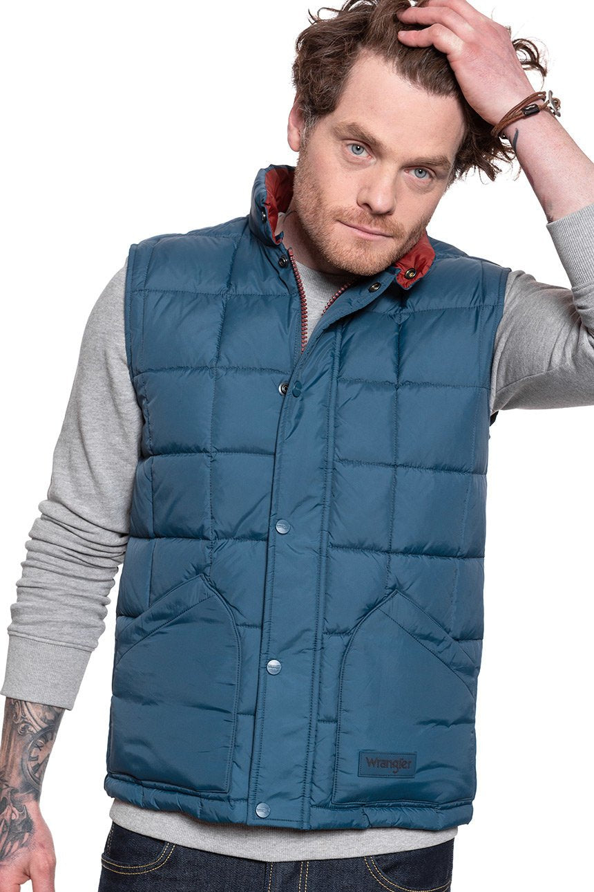 MĘSKI BEZRĘKAWNIK WRANGLER THE VEST DARK BLUE TEAL W4C7WRB16