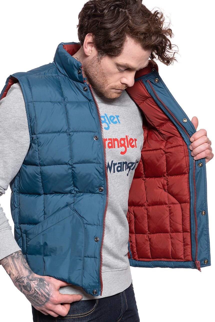 MĘSKI BEZRĘKAWNIK WRANGLER THE VEST DARK BLUE TEAL W4C7WRB16