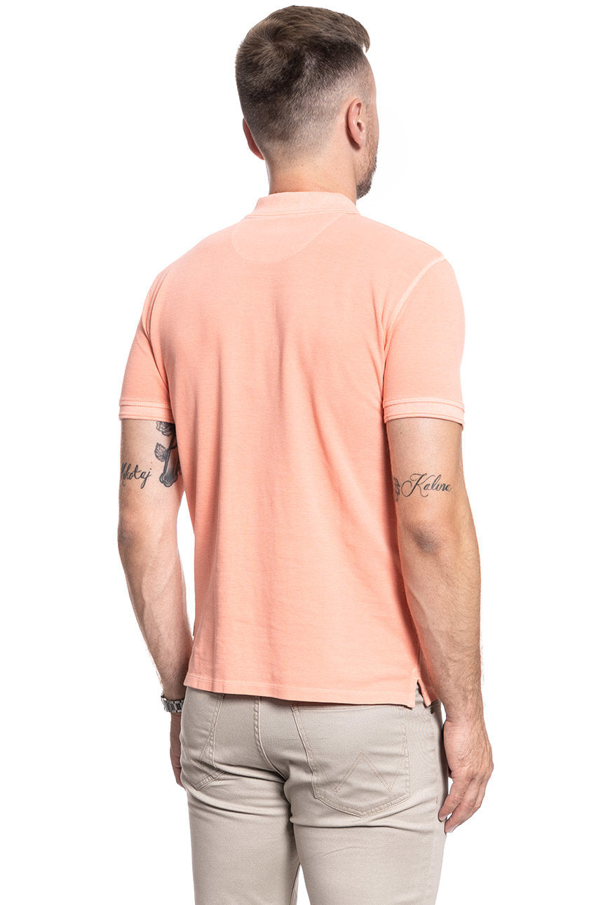 MĘSKA KOSZULKA POLO WRANGLER SS OVERDYE POLO MELON ORANGE W7F4KQA04