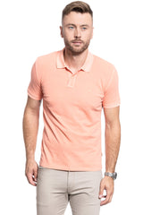 MĘSKA KOSZULKA POLO WRANGLER SS OVERDYE POLO MELON ORANGE W7F4KQA04