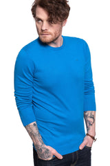 MĘSKI SWETER WRANGLER CREW KNIT DIRECTOIRE BLUE W8A0PDXKL