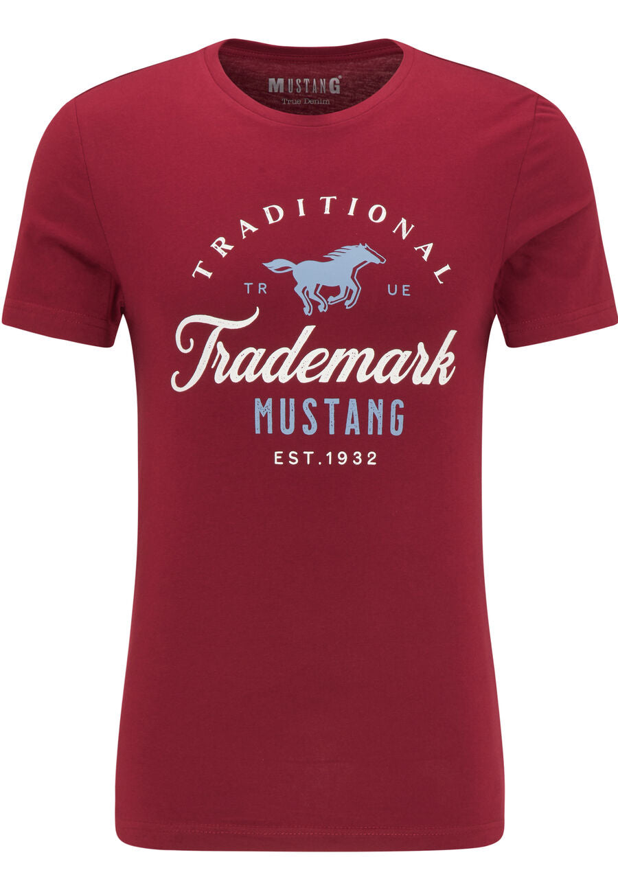 MUSTANG AARON C PRINT MĘSKI T-SHIRT KOSZULKA NADRUK LOGO 1009721 7194