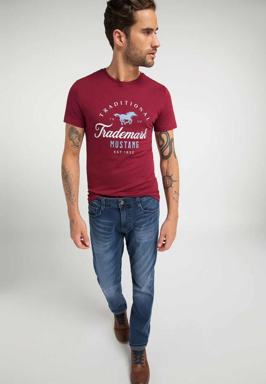 MUSTANG AARON C PRINT MĘSKI T-SHIRT KOSZULKA NADRUK LOGO 1009721 7194