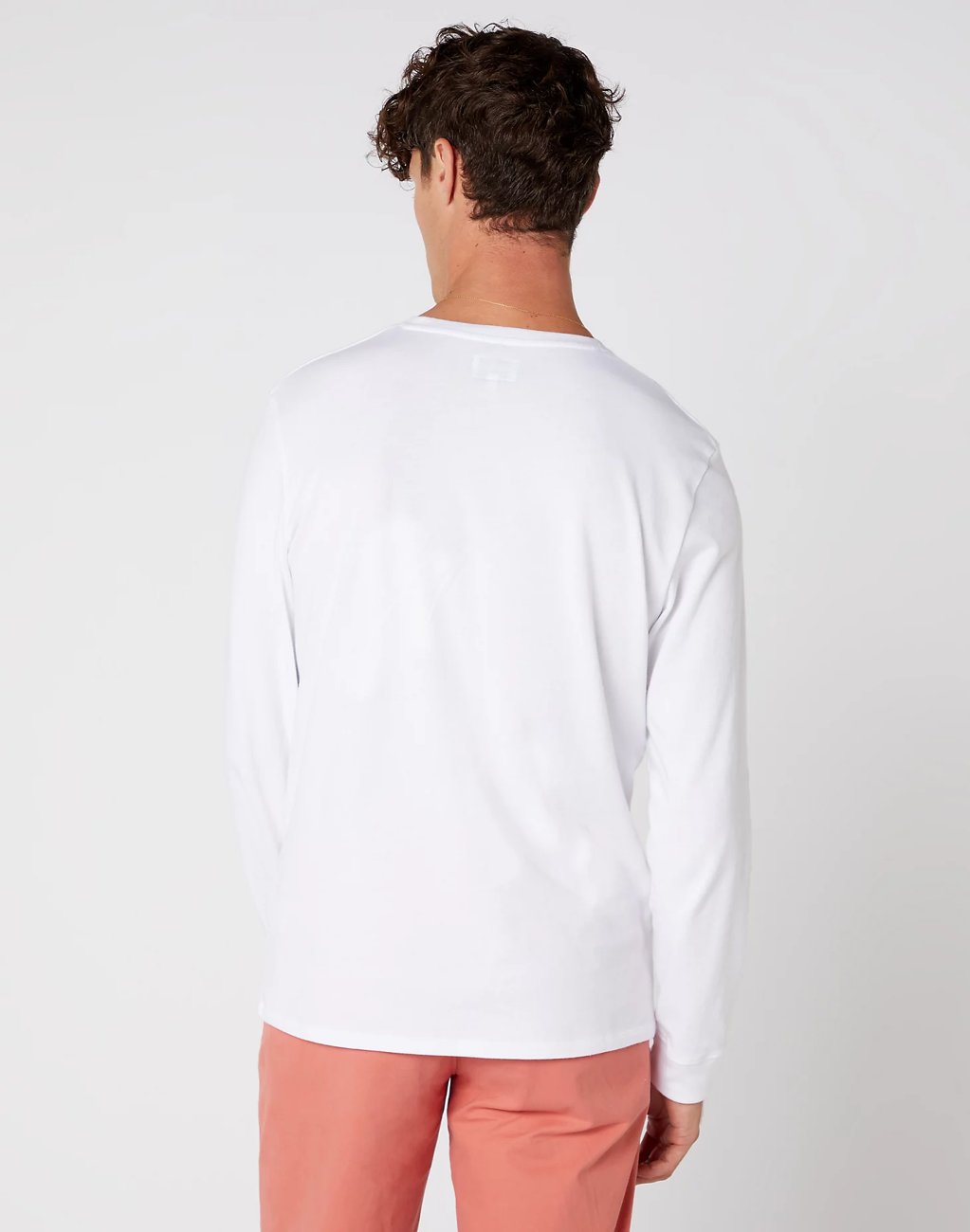 MĘSKI LONGSLEEVE WRANGLER LS WRANGLER TEE WHITE W7E2D0989