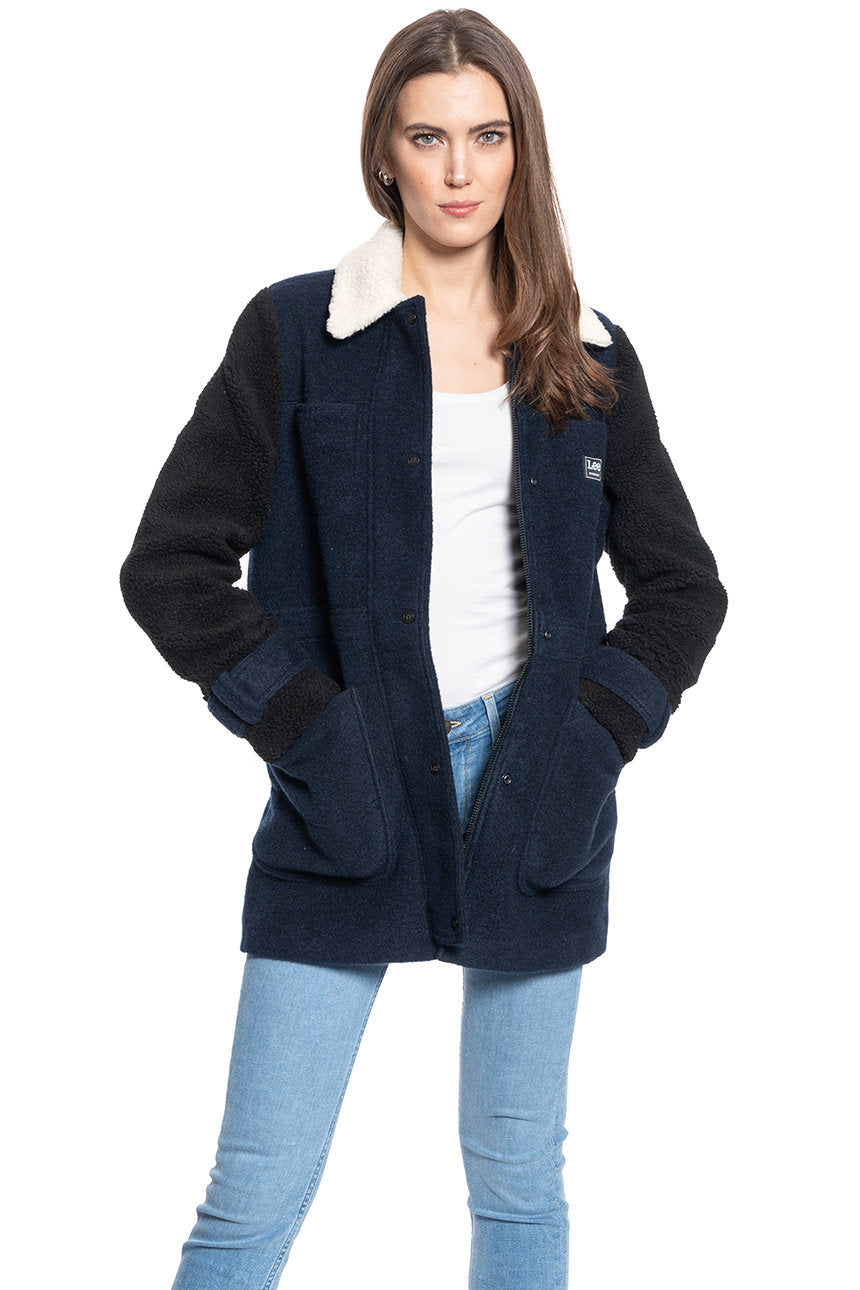 DAMSKA KURTKA PRZEJŚCIOWA LEE WOOL COAT REGULAR FIT SKY CAPTAIN L56GMZHY