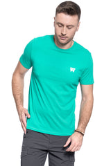 MĘSKI T-SHIRT WRANGLER SS SING OFF TEE PEACOCK GREEN W7C07D382