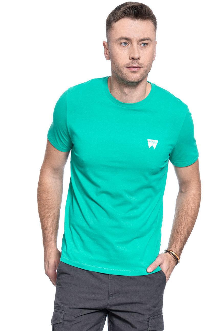 MĘSKI T-SHIRT WRANGLER SS SING OFF TEE PEACOCK GREEN W7C07D382