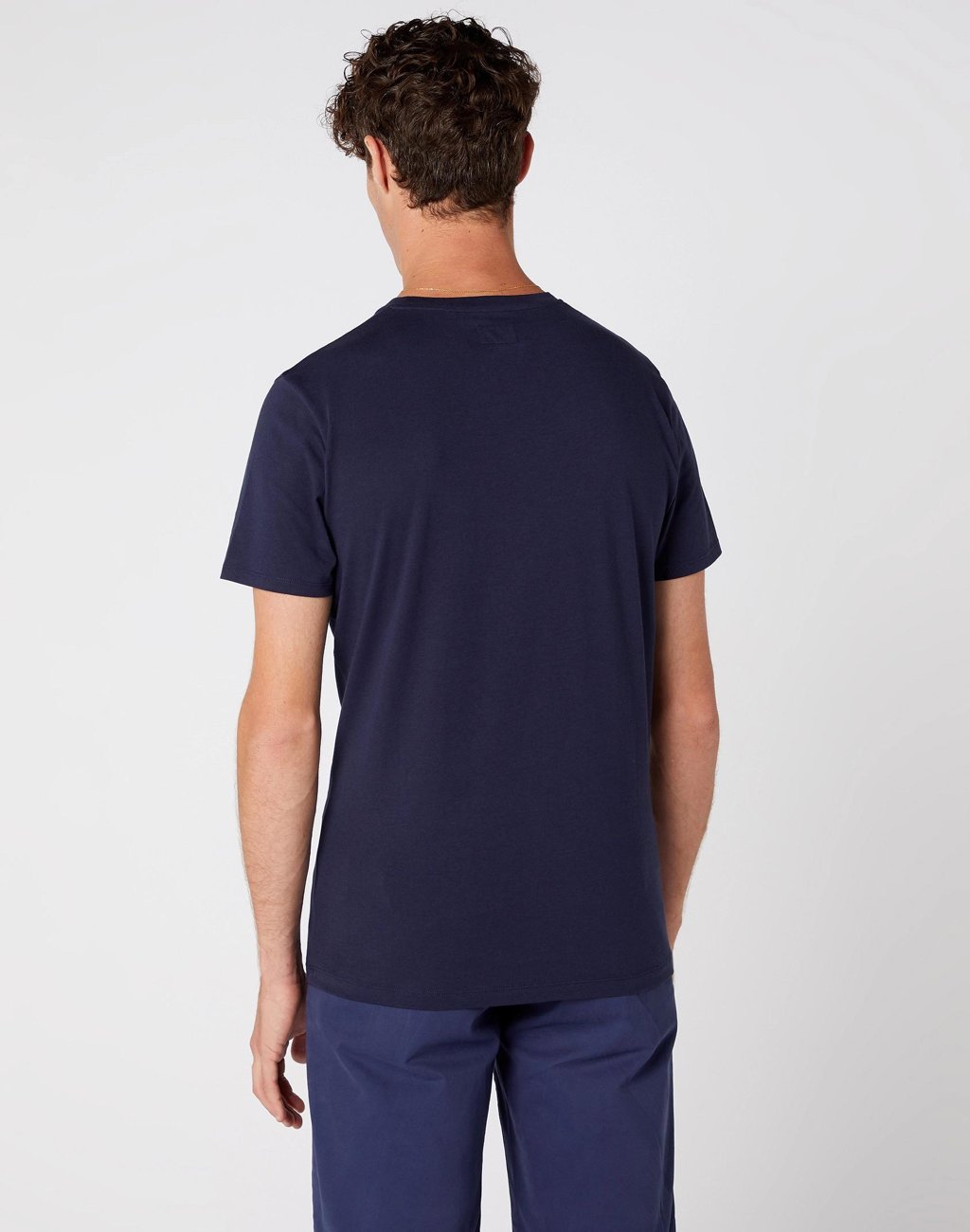 MĘSKI T-SHIRT WRANGLER SS TEE NAVY W7D2FQ114