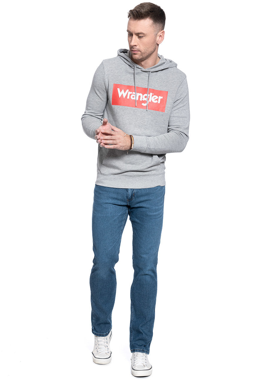 MĘSKA BLUZA WRANGLER LOGO HOODIE MID GREY MEL W6B9HAX37