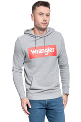 MĘSKA BLUZA WRANGLER LOGO HOODIE MID GREY MEL W6B9HAX37