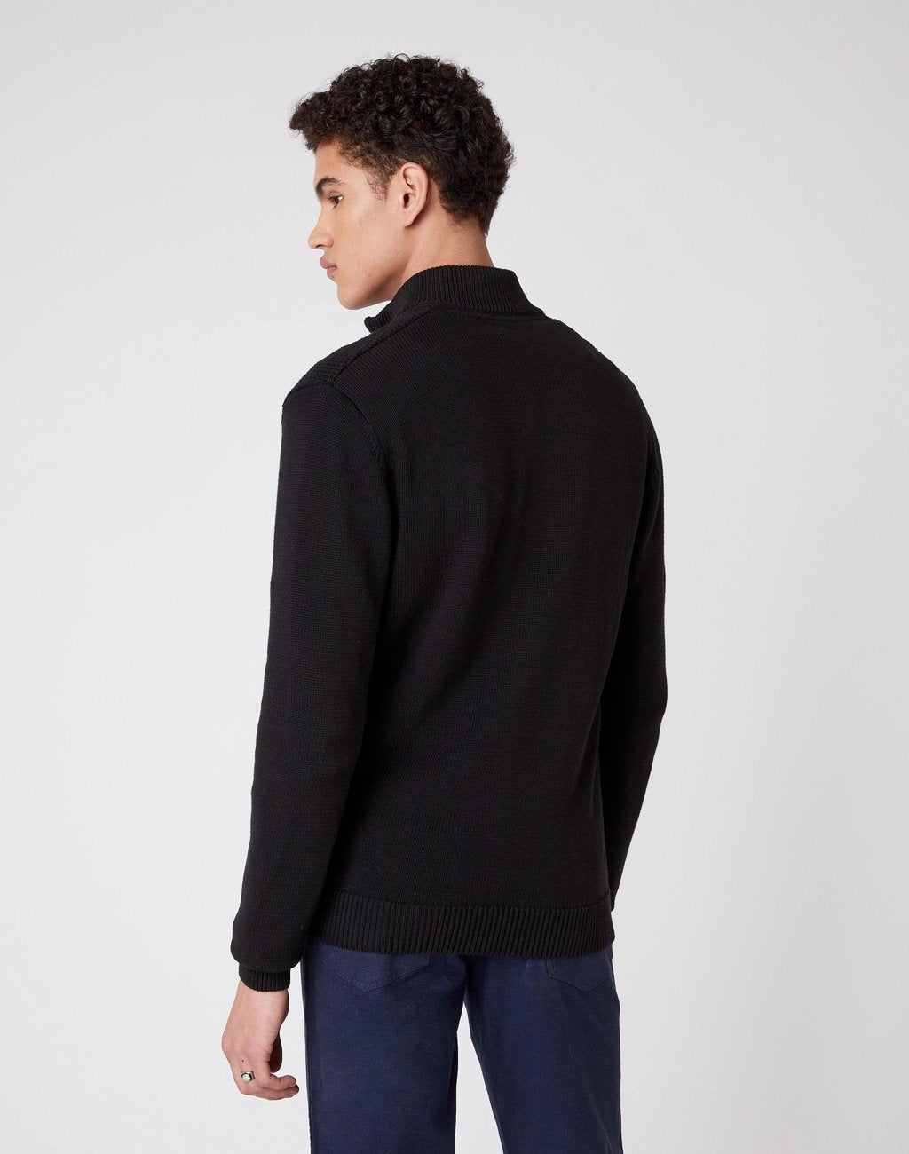 MĘSKI SWETER WRANGLER FULL ZIP KNIT BLACK W8B5QO100