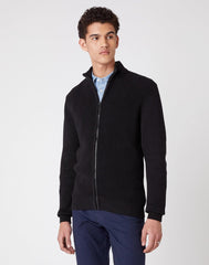 MĘSKI SWETER WRANGLER FULL ZIP KNIT BLACK W8B5QO100