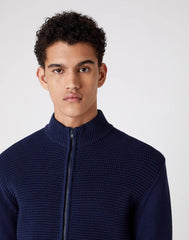 MĘSKI SWETER WRANGLER FULL ZIP KNIT NAVY W8B5QO114