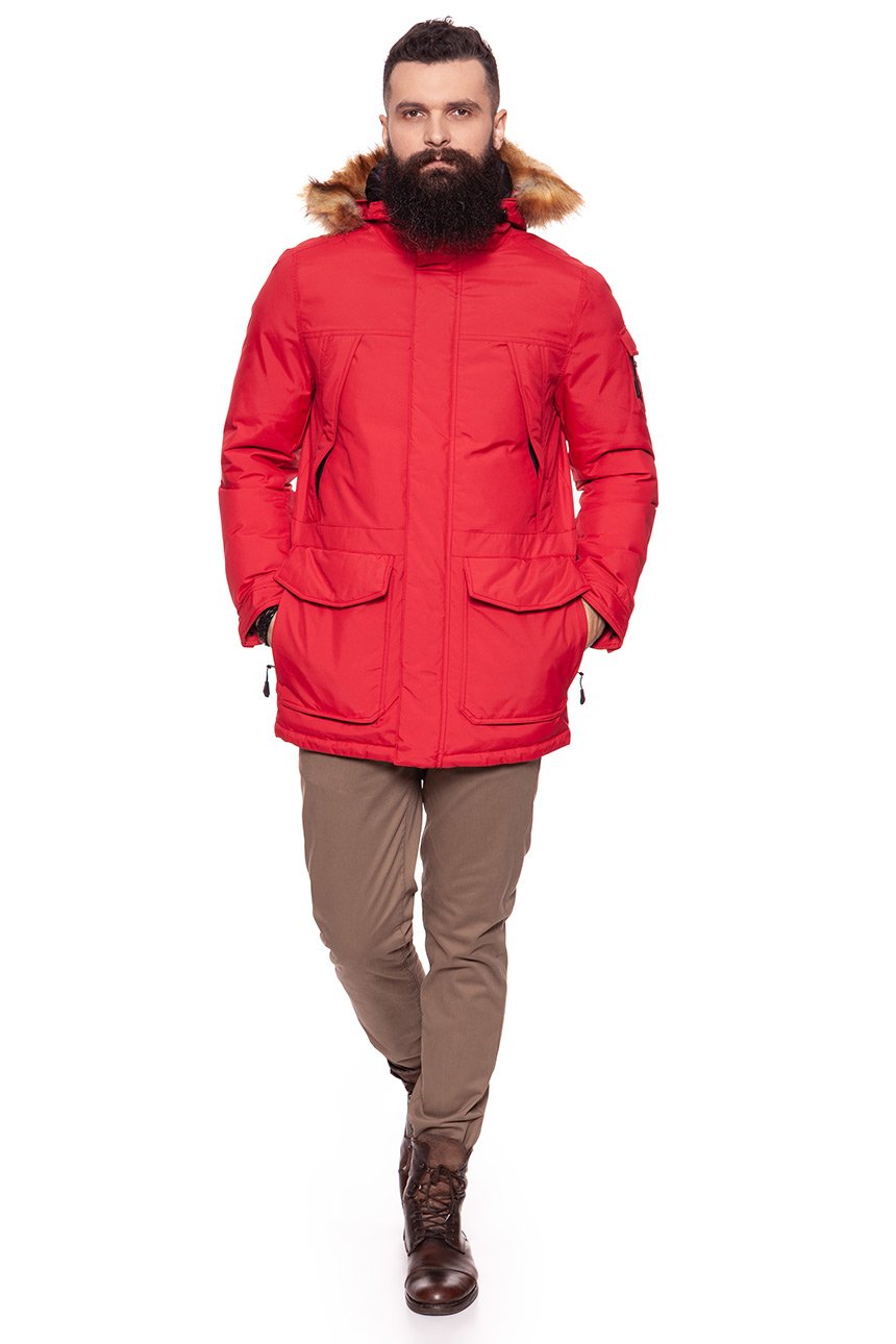 KURTKA ZIMOWA WRANGLER THE PARKA H. R. RED W4630YK1P