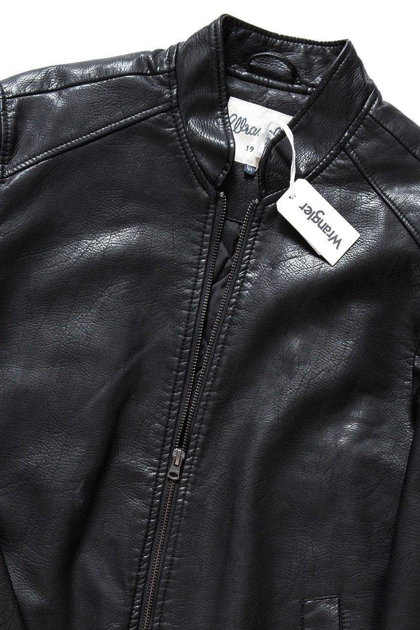 KURTKA WRANGLER LEATHER LOOK JACKET BLACK W4661Z901