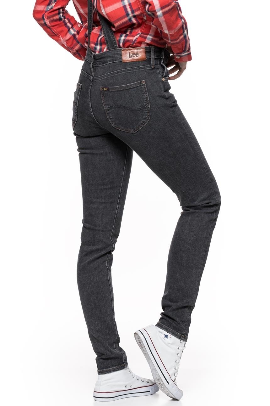 DAMSKIE OGRODNICZKI LEE BIB SKINNY BLACK WASH L39EWLSF