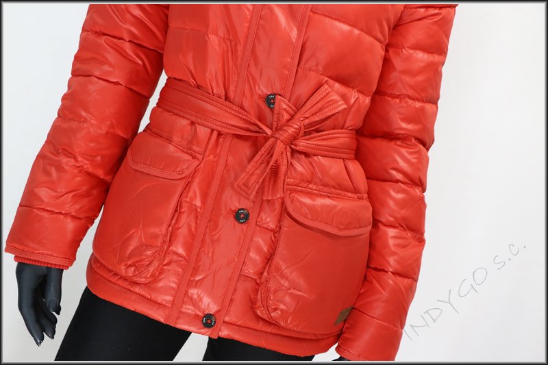 DAMSKA KURTKA ZIMOWA LEE PUFFER JACKET LAVA RED L56TWSAF      $