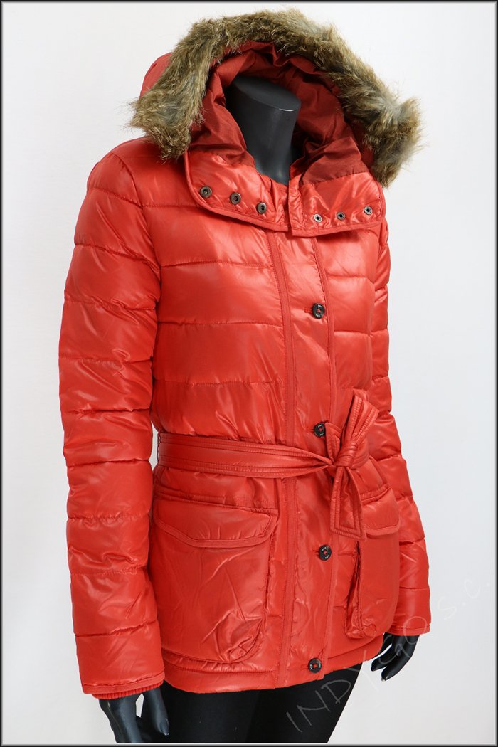 DAMSKA KURTKA ZIMOWA LEE PUFFER JACKET LAVA RED L56TWSAF      $