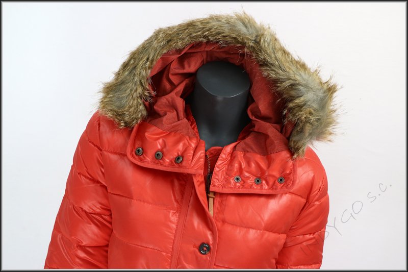 DAMSKA KURTKA ZIMOWA LEE PUFFER JACKET LAVA RED L56TWSAF      $