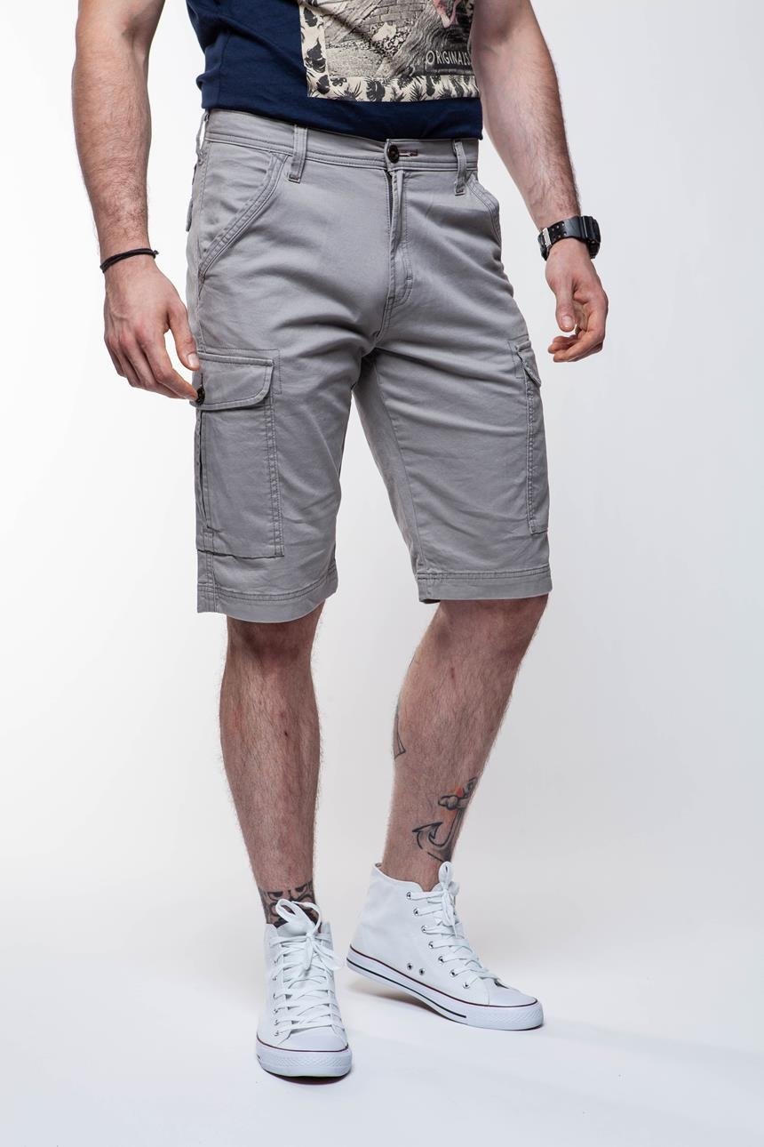 KRÓTKIE SPODENKI WRANGLER CARGO SHORT STEEL GREY W15CP8296