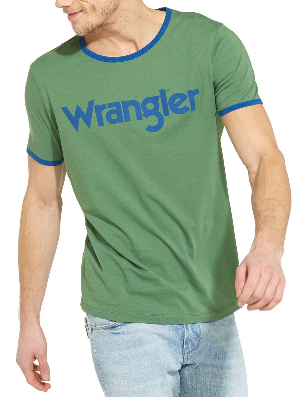 KOSZULKA WRANGLER KABEL TEE FAIRWAY GREEN W7A76FQ1Q      $