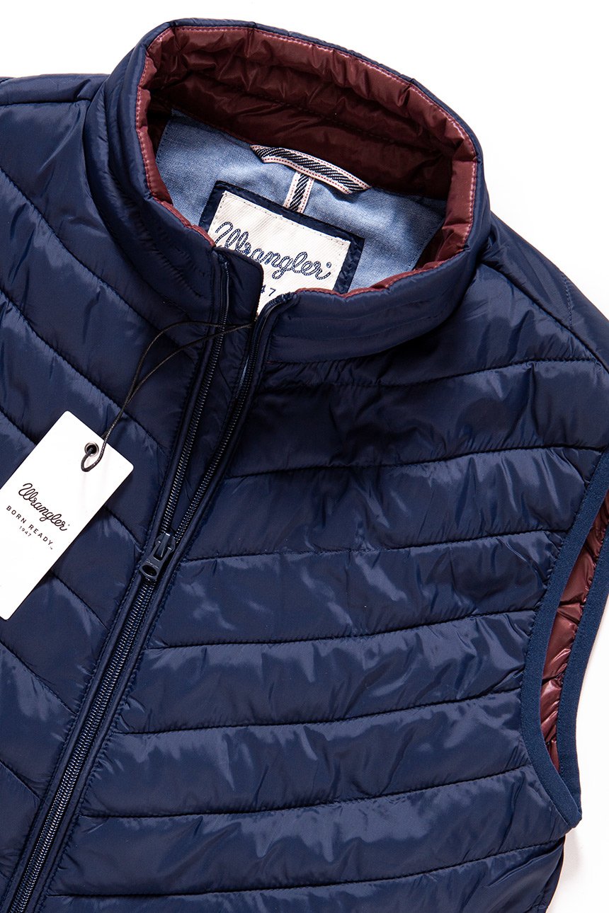 MĘSKI BEZRĘKAWNIK WRANGLER PUFFER VEST NAVY W4667X435