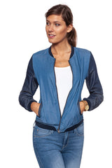 DAMSKA KURTKA JEANSOWA WRANGLER BOMBER MID INDIGO W4094V18E