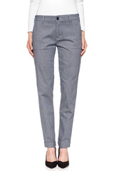 SPODNIE LEE DAMSKIE SLIM CHINO NAVY PINSTRIPE L310YACK