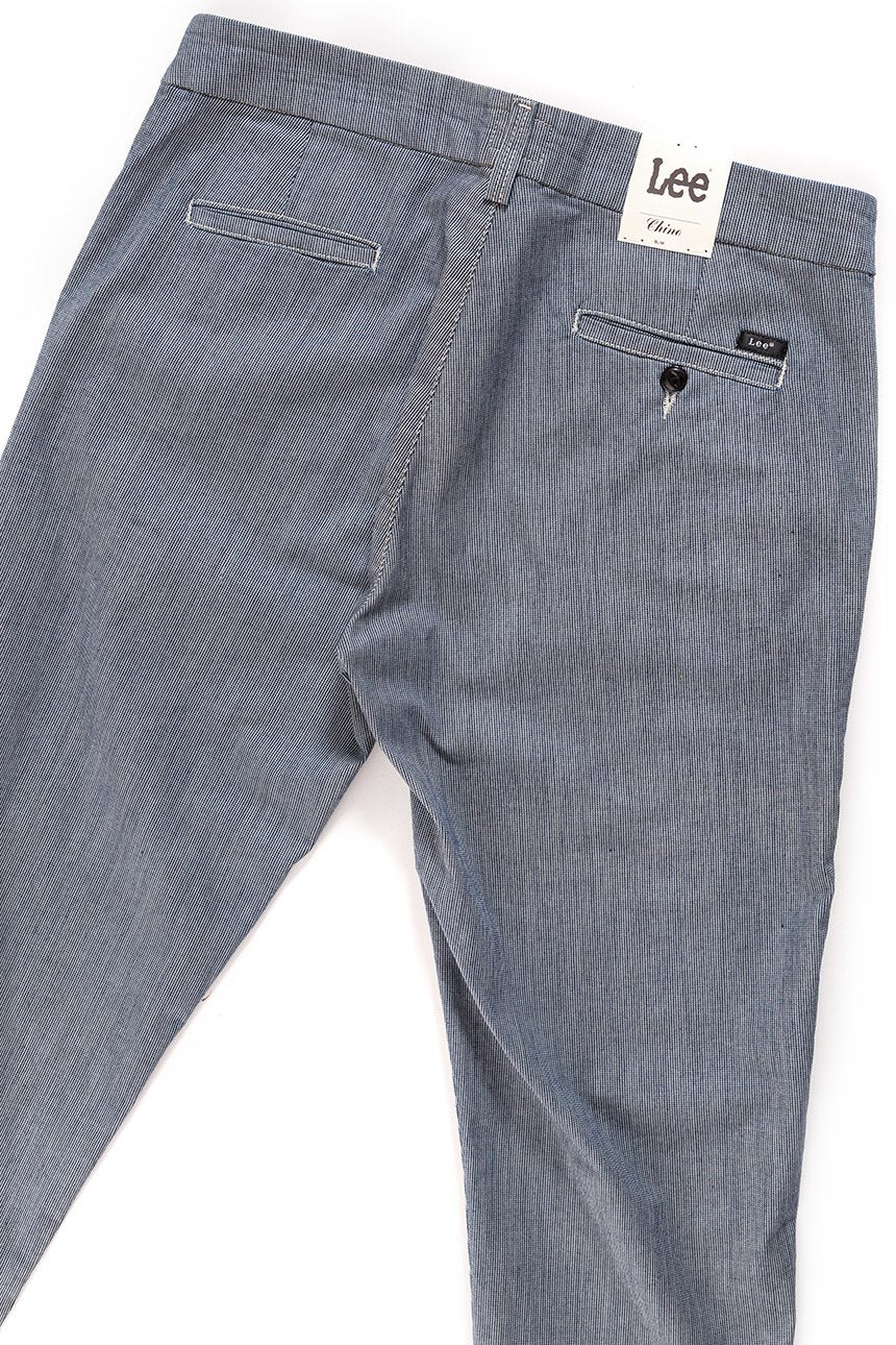 SPODNIE LEE DAMSKIE SLIM CHINO NAVY PINSTRIPE L310YACK