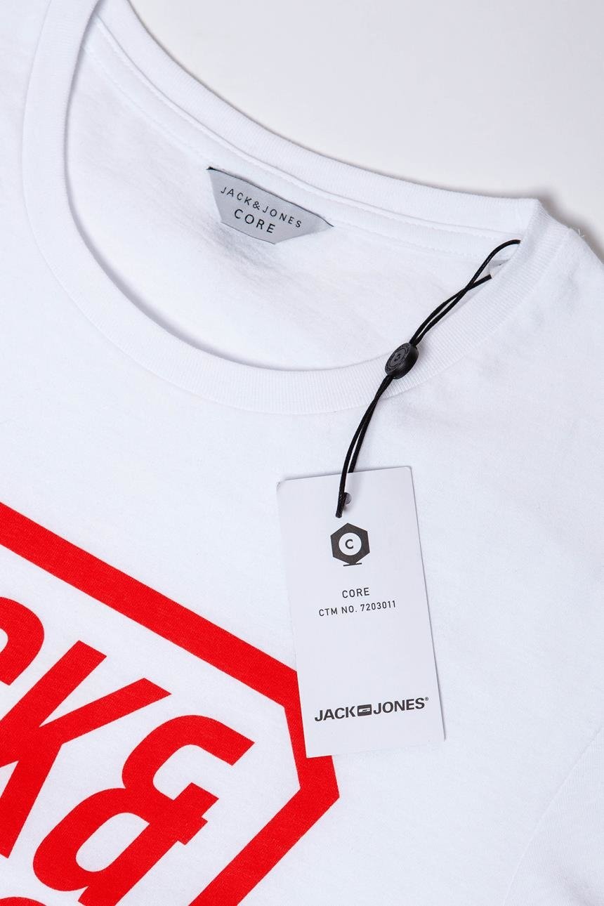 JACK & JONES T SHIRT CREW NECK WHITE 12134696      $