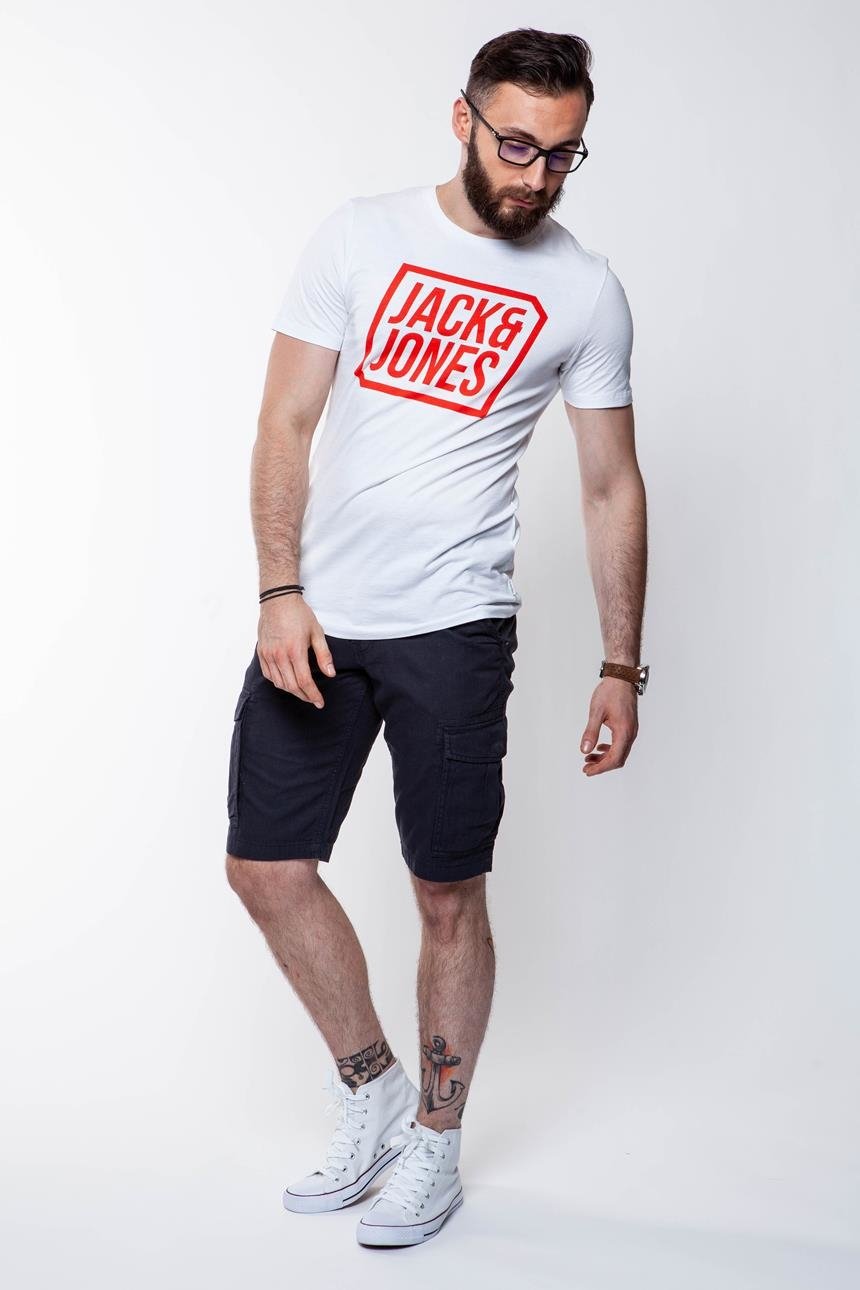 JACK & JONES T SHIRT CREW NECK WHITE 12134696      $