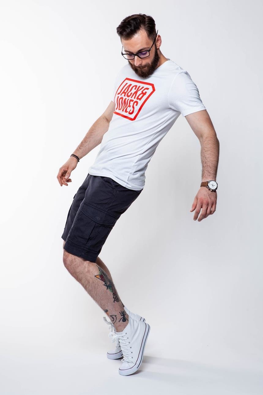 JACK & JONES T SHIRT CREW NECK WHITE 12134696      $