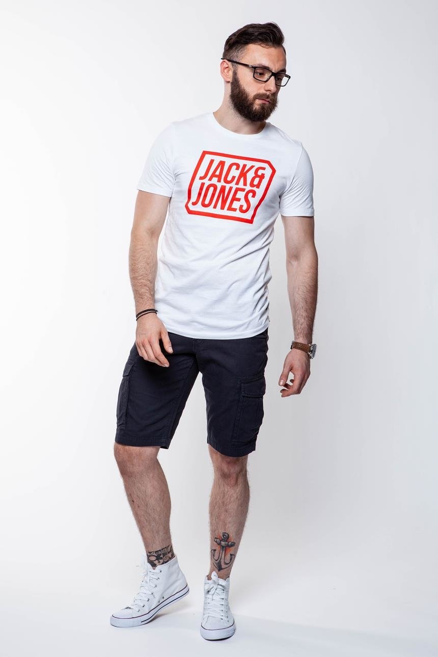 JACK & JONES T SHIRT CREW NECK WHITE 12134696      $