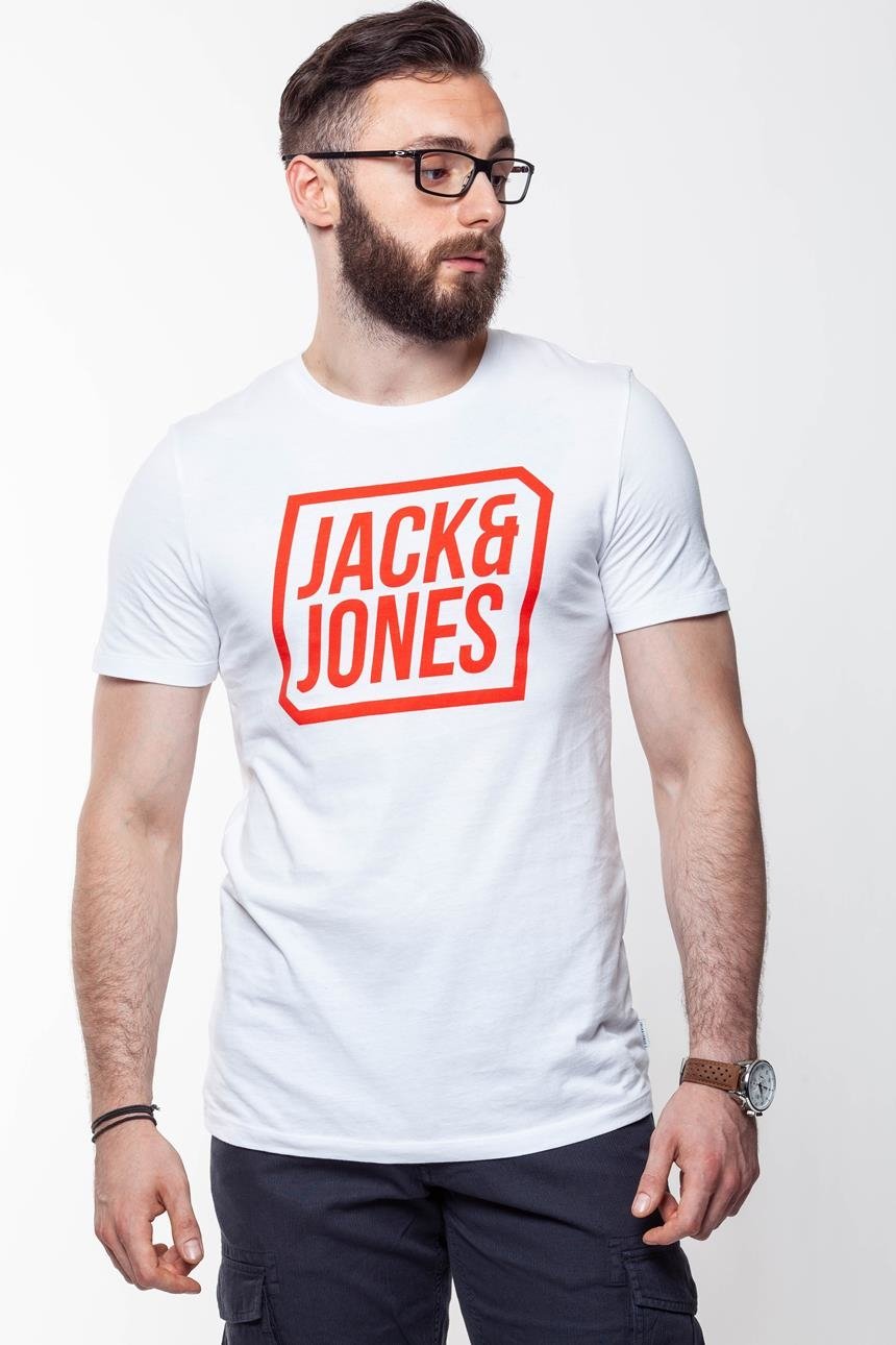 JACK & JONES T SHIRT CREW NECK WHITE 12134696      $