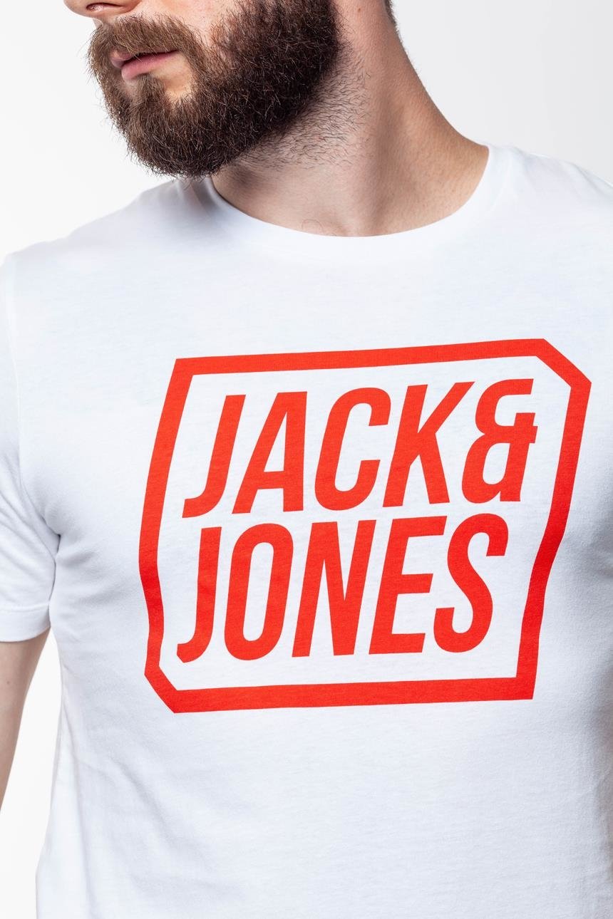 JACK & JONES T SHIRT CREW NECK WHITE 12134696      $