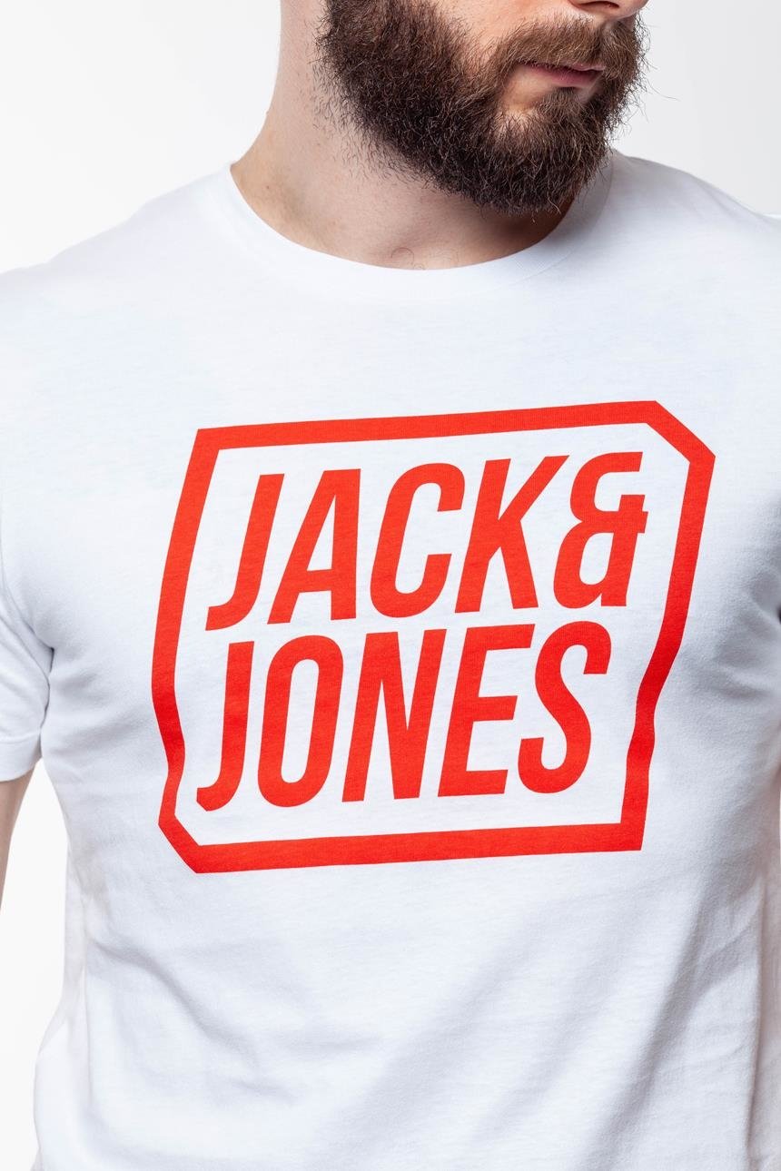 JACK & JONES T SHIRT CREW NECK WHITE 12134696      $