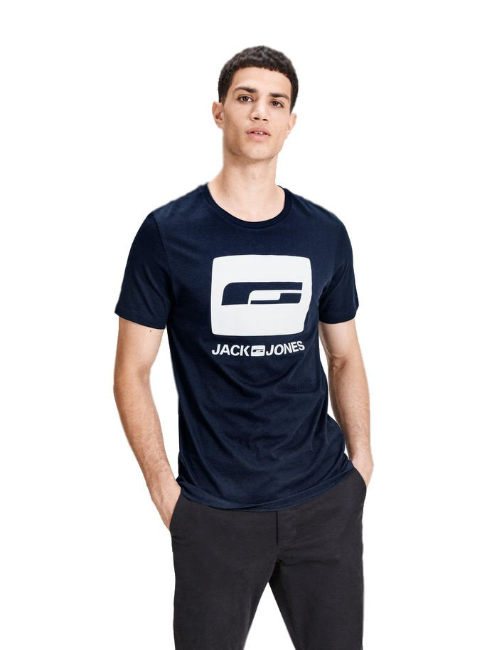 JACK & JONES T SHIRT CREW NECK BLUE 12134696      $