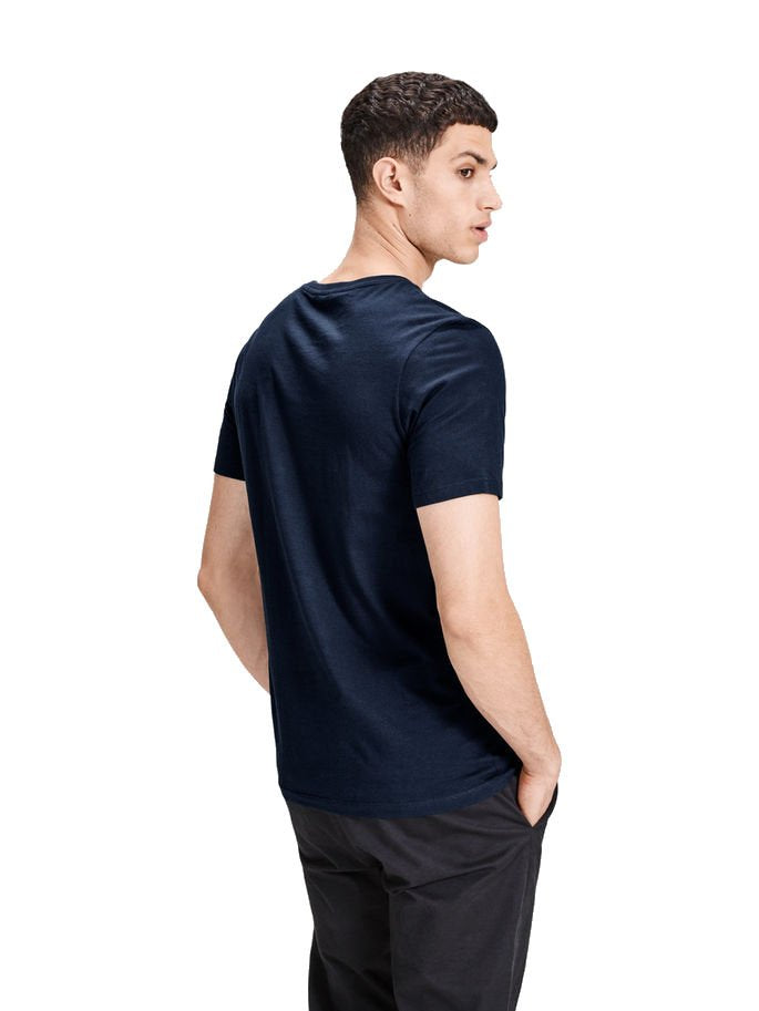 JACK & JONES T SHIRT CREW NECK BLUE 12134696      $