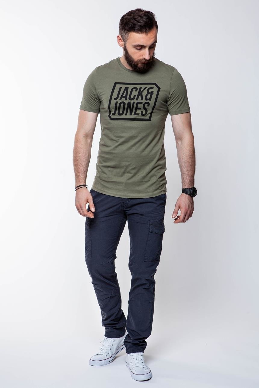 JACK & JONES T SHIRT CREW NECK KHAKI 12134696      $